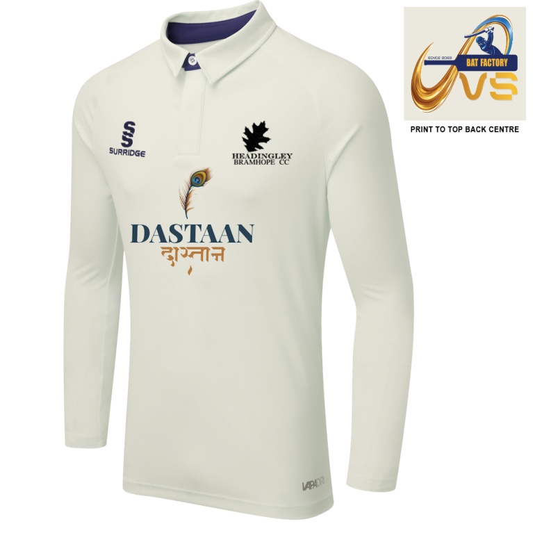 HEADINGLEY BRAMHOPE CC Ergo Long Sleeve Cricket Shirt Navy