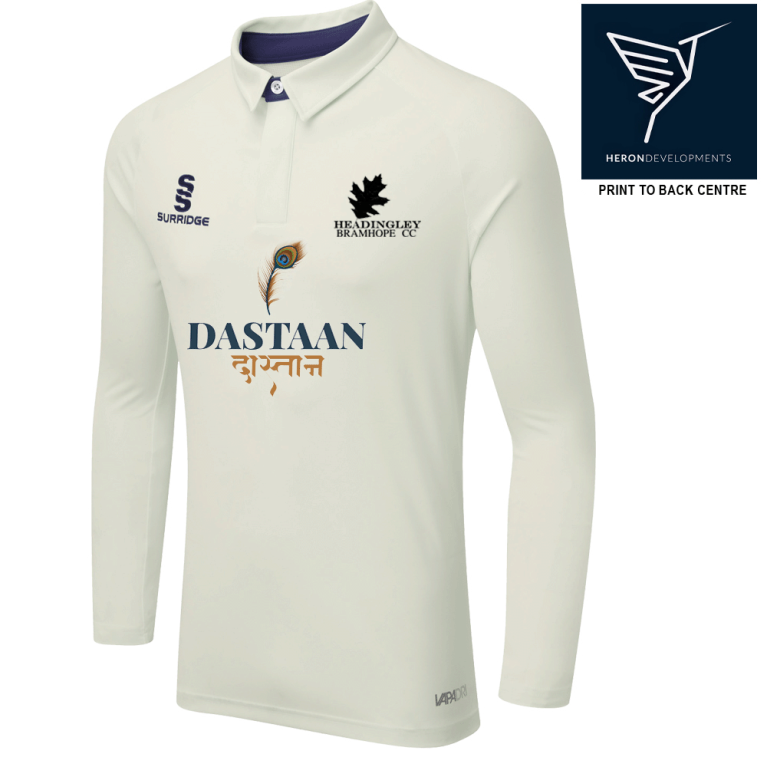 HEADINGLEY BRAMHOPE CC Ergo Long Sleeve Cricket Shirt Navy